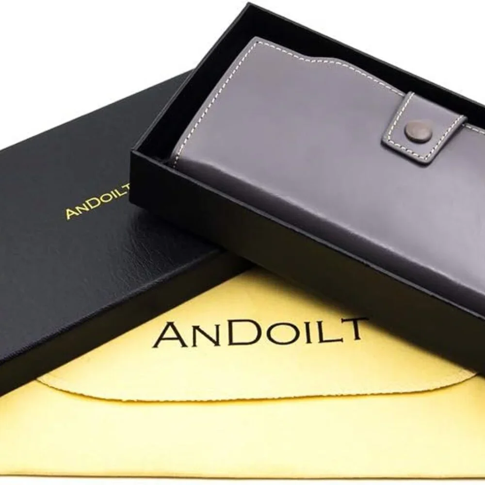 Genuine Leather RFID Wallet with Large Capacity, Card Slots, Coin Pocket